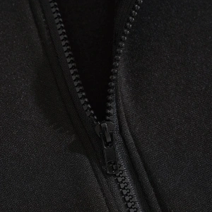 Slogan Graphic Zip Up Drawstring Lined Hoodie Siyah