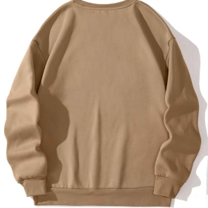 Slogan & Picture Print Lined Sweatshirt Haki