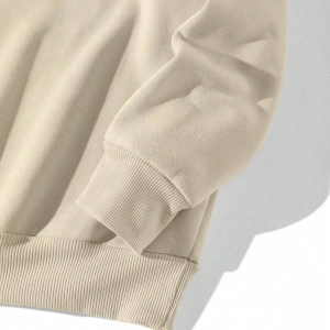 Sloganlı ve Dağ Baskılı Sweatshirt Bej