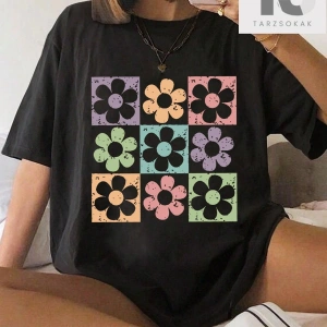 Sloganlı ve Karikatür Baskılı Düşük Omuzlu Tişört