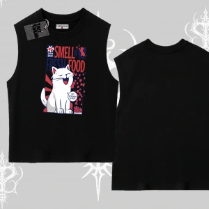 Smell of Fresh Food Kedi Baskılı Kolsuz Tshirt