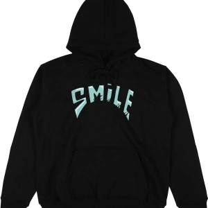 Smile Siyah Oversize Unisex Kapüşonlu Sweatshirt Hoodie
