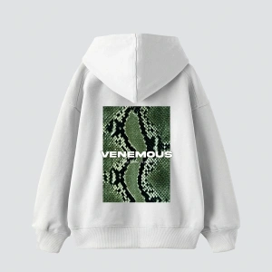Snake Venomous Baskılı Oversize Unisex Premium Beyaz