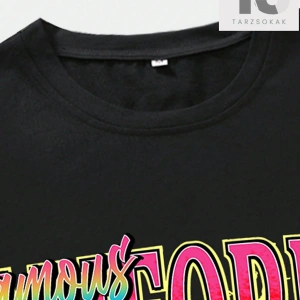 Sokak Hayatı Erkek Mektup Grafik Damla Omuz Tişört