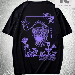 Sokak Hayatı Erkek Pamuk Mektup Araba Grafik Tişört