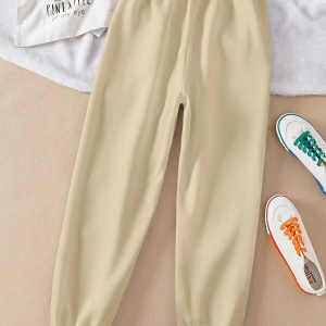 Solid Drawstring Waist 4 Mevsim Eşofman