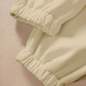 Solid Drawstring Waist 4 Mevsim Eşofman