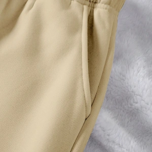 Solid Drawstring Waist 4 Mevsim Eşofman