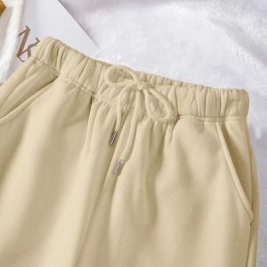 Solid Drawstring Waist 4 Mevsim Eşofman