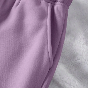 Solid Drawstring Waist 4 Mevsim Eşofman