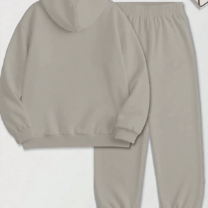Solid Düşük Omuz Sweatshirt & Eşofman Altı