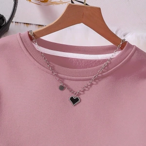 Solid Termal Astarlı Sweatshirt ve Bağcıklı Bel Eşofman Altı