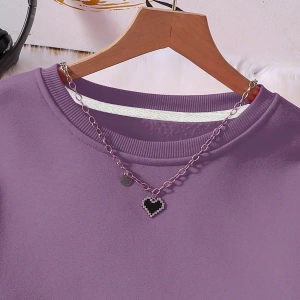 Solid Termal Astarlı Sweatshirt ve Bağcıklı Bel Eşofman Altı