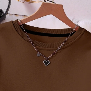 Solid Termal Astarlı Sweatshirt ve Bağcıklı Bel Eşofman Altı