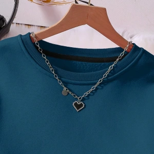 Solid Termal Astarlı Sweatshirt ve Bağcıklı Bel Eşofman Altı