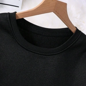 Solid Termal Astarlı Sweatshirt ve Bağcıklı Bel Eşofman Altı