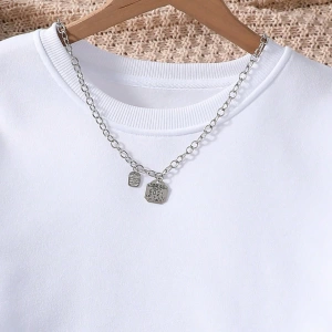 Solid Termal Astarlı Sweatshirt ve Bağcıklı Bel Eşofman Altı