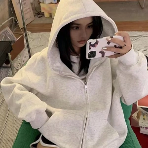 Solva Kadın Rahat Tek Renk Düşük Omuzlu Kapüşonlu Sweatshirt, Sonbahar/Kış Model 5145