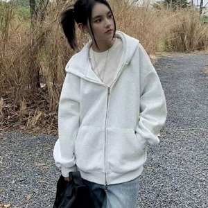 Solva Kadın Rahat Tek Renk Düşük Omuzlu Kapüşonlu Sweatshirt, Sonbahar/Kış Model 5145