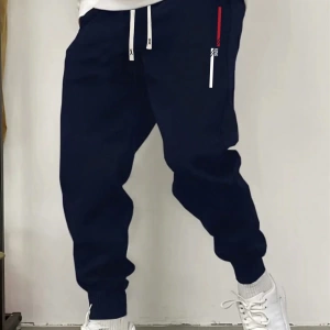 Sonbahar Yeni Erkek Eşofman Altı, Örme Elastik Bel Bağcıklı Jogger Pantolon, Harf Grafik Bask
