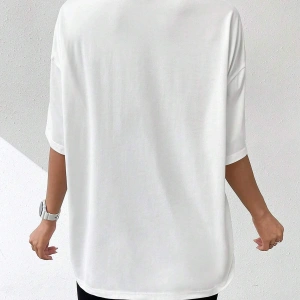 Soyut Figür Grafik Damla Omuz Tişört