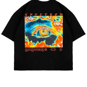 Spectrum Baskılı Beyaz Oversize Unisex