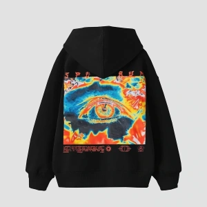 Spectrum Sırt Baskılı Oversize Unisex Siyah