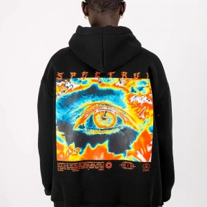 Spectrum Sırt Baskılı Oversize Unisex Siyah