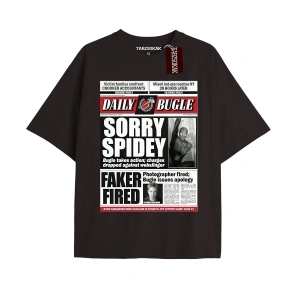 Spider-Man Gazete baskı Model No Way Home Tshirt