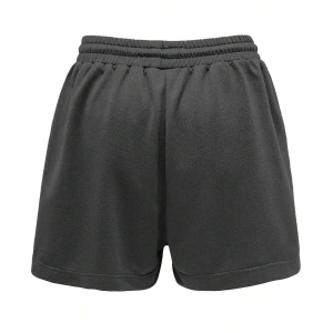 Spider Web & Heart Print Drawstring Waist Şort