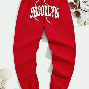 Sporsity Letter Graphic Drawstring Waist Pants