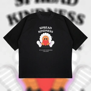 Spread Kindness Oversize Unisex Pamuklu Nefes Alan Kalın Kumaşlı