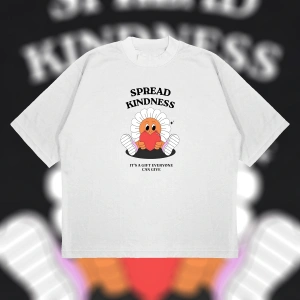 Spread Kindness Oversize Unisex Pamuklu Nefes Alan Kalın Kumaşlı