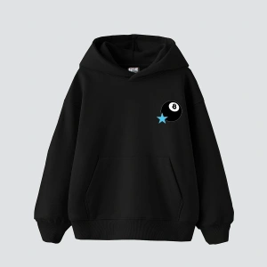 Star Eight Ball Baskılı Oversize Unisex Beyaz