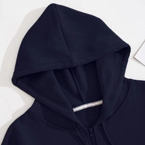 Star Kadın Bağcıklı Düz Renk Patchwork Uzun Kollu Ön Fermuarlı Cep Kapüşonlu Sweatshirt, Model 5182