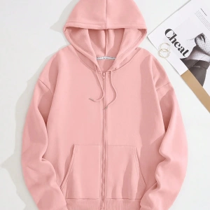 Star Kadın Bağcıklı Düz Renk Patchwork Uzun Kollu Ön Fermuarlı Cep Kapüşonlu Sweatshirt, Model 5182
