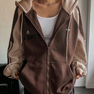 Star Kadın Sonbahar/Kış Mektup Baskılı Fermuarlı Bağcıklı Kapüşonlu Sweatshirt Model 5181