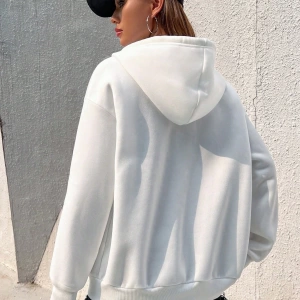 Star & Slogan Grafikli Düşen Omuz Bağcıklı Termal Astarlı Kapüşonlu Sweatshirt Aynı  Model 5140