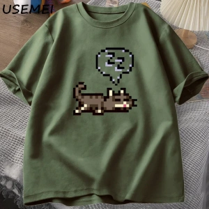 Starvalley vadisi uyku kedi Sploot grafik T shirt erkekler rahat komik kısa kollu tişört Unis 2907