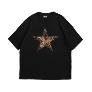 Starz Leopar Baskılı 24/1 Oversize Unisex Beyaz
