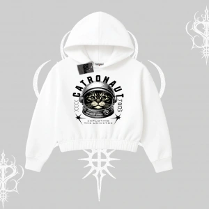 Stay Cool Kedi Baskılı Biskilet Sweatshirt