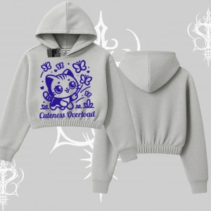 Stay Cool Kedi Baskılı Kayık Yaka Sweatshirt