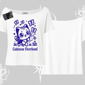 Stay Cool Kedi Baskılı Kayık Yaka Tshirt