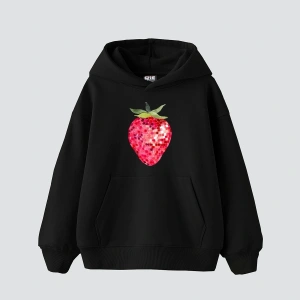 Strawberry Disco Baskılı Oversize Unisex Beyaz