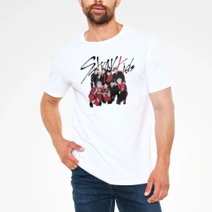 Stray Kids K-Pop Beyaz Unisex Tişört T-Shirt