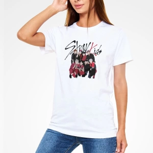 Stray Kids K-Pop Beyaz Unisex Tişört T-Shirt