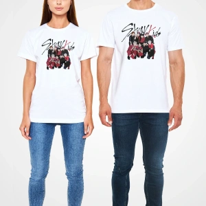 Stray Kids K-Pop Beyaz Unisex Tişört T-Shirt