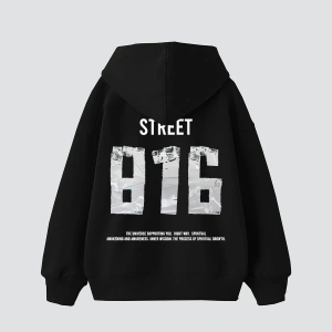 Street 816 Baskılı Oversize Unisex Premium Beyaz