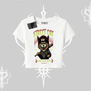 Street Cat Kedi Baskılı Babby Tee Tshirt