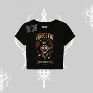 Street Cat Kedi Baskılı Babby Tee Tshirt